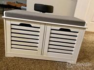 img 1 attached to Organize Your Shoes In Style With Haotian FSR108-W Shoe Cabinet: White 3 Flip-Drawers Shoe Rack And Storage Bench review by Tyrell Hudson