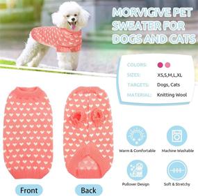 img 3 attached to 🐶 Morvigive Heart Pattern Turtleneck Dog Pullover Sweater - Warm Knitted Winter Clothes for Small and Medium Dogs, Soft Cat Knitwear Sweatshirt Apparel for Indoor & Outdoor Use in Cold Weather