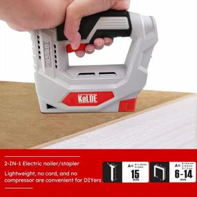 img 3 attached to KeLDE 2 In 1 Cordless Staple Gun/Nail Gun Kit, 2000MAh Li-Ion Rechargeable Stapler Battery Powered Brad And Pin Nailer For Upholstery, Wood, Crafts With 900Pc T50 Staples And 300Pc 5/8" Nails