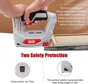 img 1 attached to KeLDE 2 In 1 Cordless Staple Gun/Nail Gun Kit, 2000MAh Li-Ion Rechargeable Stapler Battery Powered Brad And Pin Nailer For Upholstery, Wood, Crafts With 900Pc T50 Staples And 300Pc 5/8" Nails