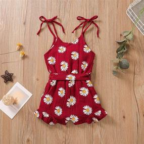 img 2 attached to Toddler Jumpsuit Sleeveless Overalls Outfits Girls' Clothing ~ Jumpsuits & Rompers