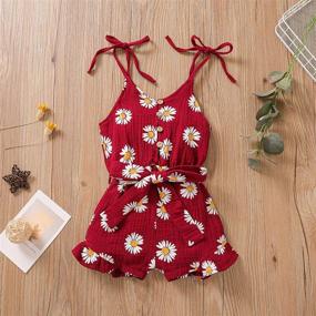 img 3 attached to Toddler Jumpsuit Sleeveless Overalls Outfits Girls' Clothing ~ Jumpsuits & Rompers