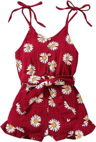img 4 attached to Toddler Jumpsuit Sleeveless Overalls Outfits Girls' Clothing ~ Jumpsuits & Rompers