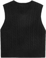 betusline women's cable knit sleeveless crop sweater vests logo
