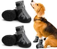 aokown paw protector dog shoes for small & medium dogs - hot pavement dog booties with breathable design, reflective straps and anti-slip sole (4pcs) логотип