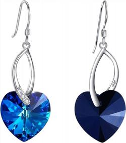 img 3 attached to EleQueen Swarovski Crystal Sterling Silver Love Heart Earrings With French Hooks