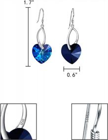 img 2 attached to EleQueen Swarovski Crystal Sterling Silver Love Heart Earrings With French Hooks