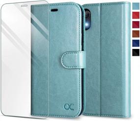 img 4 attached to OCASE IPhone XR Wallet Case [ Wireless Charging ] [TPU Shockproof Protective Case] [Card Slot] [Kickstand] Leather Wallet Flip Case For IPhone XR Devices 6.1 Inch - Mint Green