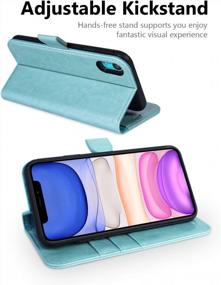 img 1 attached to OCASE IPhone XR Wallet Case [ Wireless Charging ] [TPU Shockproof Protective Case] [Card Slot] [Kickstand] Leather Wallet Flip Case For IPhone XR Devices 6.1 Inch - Mint Green