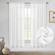 dress up your living space with dwcn's white faux linen sheer curtains - set of 2 curtains perfect for bedroom or living room, 52 x 63 inch length logo