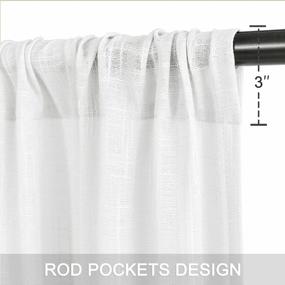 img 3 attached to Dress Up Your Living Space With DWCN'S White Faux Linen Sheer Curtains - Set Of 2 Curtains Perfect For Bedroom Or Living Room, 52 X 63 Inch Length