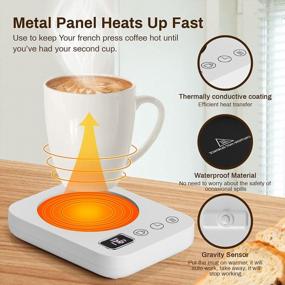 img 2 attached to ☕️ Misby Mug Warmer: Advanced Coffee Warmer with 3 Temperature Settings, 12H Timer, Auto Shut Off - Keep Drinks at Optimal Temperature for Hours - White