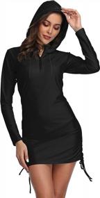 img 3 attached to Caracilia Women'S UV Sun Protection Long Sleeve Hooded Rash Guard Wetsuit Swimsuit Top - Perfect For Swimming & Water Sports