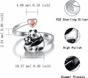 img 1 attached to 925 Sterling Silver Mama Ring Animals Love Forever Jewelry Mother Daughter Nana Women Polar Bear Panda Penguin Adjustable Rings Christmas Mothers Day Gift