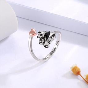 img 2 attached to 925 Sterling Silver Mama Ring Animals Love Forever Jewelry Mother Daughter Nana Women Polar Bear Panda Penguin Adjustable Rings Christmas Mothers Day Gift