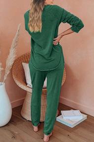 img 2 attached to Cysincos Women'S Sweatpants Loungewear Jogger Pajama Set - 2 Piece Outfit With Long Sleeve Pullover And Drawstring Pants