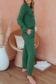 img 3 attached to Cysincos Women'S Sweatpants Loungewear Jogger Pajama Set - 2 Piece Outfit With Long Sleeve Pullover And Drawstring Pants