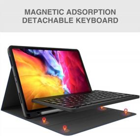 img 2 attached to Enhance Your IPad Experience With CHESONA Keyboard Case: Compatible With IPad Pro 11 And IPad Air 5Th Generation