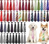 🐶 50pcs bulk dog neck ties, neckties for medium large dogs, pet bow ties collar accessories for grooming, boy girl dogs, valentines, holidays, birthdays, weddings, costumes logo