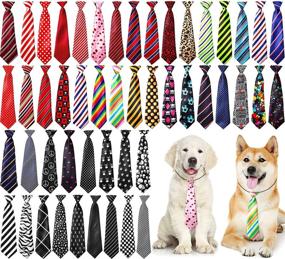 img 4 attached to 🐶 50pcs Bulk Dog Neck Ties, Neckties for Medium Large Dogs, Pet Bow Ties Collar Accessories for Grooming, Boy Girl Dogs, Valentines, Holidays, Birthdays, Weddings, Costumes