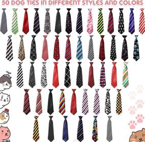 img 1 attached to 🐶 50pcs Bulk Dog Neck Ties, Neckties for Medium Large Dogs, Pet Bow Ties Collar Accessories for Grooming, Boy Girl Dogs, Valentines, Holidays, Birthdays, Weddings, Costumes