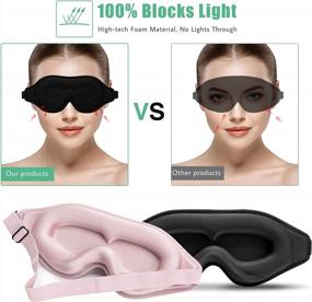 img 2 attached to Sleep Mask For Men & Women - BeeVines Night Sleep Blindfold, 3D Eye Mask With Adjustable Strap, Blackout Eye Covers For False Eyelash Extensions Yoga Travel (Black & Pink)