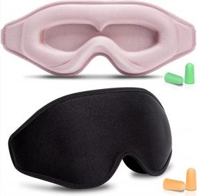img 4 attached to Sleep Mask For Men & Women - BeeVines Night Sleep Blindfold, 3D Eye Mask With Adjustable Strap, Blackout Eye Covers For False Eyelash Extensions Yoga Travel (Black & Pink)