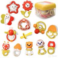 🍼 xmasmate baby rattle toys for newborns - teethers for girls boys 0-12 months - baby rattle set - infant rattle teething toys – developmental sensory toys for babies (13 pcs) logo