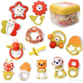 img 4 attached to 🍼 Xmasmate Baby Rattle Toys for Newborns - Teethers for Girls Boys 0-12 Months - Baby Rattle Set - Infant Rattle Teething Toys – Developmental Sensory Toys for Babies (13 PCS)