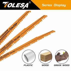 img 1 attached to TOLESA Wood Pruning Reciprocating Saw Blades 6 Inch 6 TPI Sawzall Blades Green Wood Construction Wood Cutting And PVC Pipe Cutting CRV Sharp Ground Teeth For Quick Cutting Sabre Saw Blades 5 Pack
