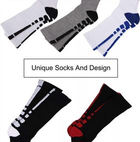 img 1 attached to 5 Pack Mitvr Basketball Socks: Cushioned Athletic Sports Compression Crew For Boys, Girls, Men & Women