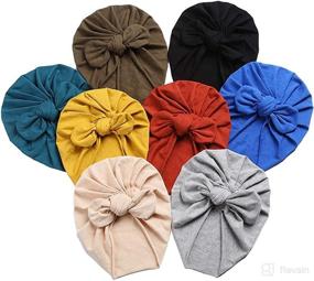 img 4 attached to Cute and Cozy Baby Turban Hats for Stylish Little Girls – Top Knot Newborn Cap, Hospital Head Wrap, and Infant Beanie
