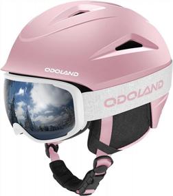 img 4 attached to Odoland Snow Helmet And Goggles Combo - The Perfect Safety Gear For Snow Sports Enthusiasts