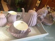 img 1 attached to 17-Piece Jusalpha Porcelain Tea Set - 8 OZ White Coffee Cup/Teacup, Saucer, Spoons, Teapot & Creamer (FD-TW17PC SET) review by Jeremy Reddick