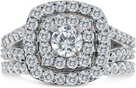 💍 2.00ct cushion halo diamond engagement wedding ring set in 10k white gold (h-i, i2-i3) - enhanced seo logo