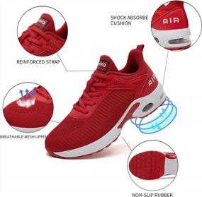 img 3 attached to Women Air Athletic Running Shoes - Air Cushion Shoes For Womens Mesh Sneakers Fashion Tennis Breathable Walking Gym Work Shoes