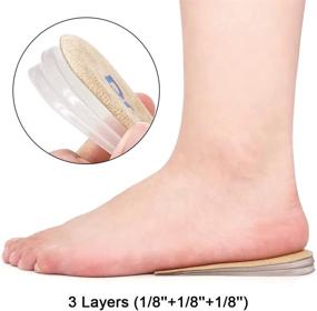 img 3 attached to Dr.Foot Height Increase Insole For Leg Length Discrepancies, Heel Spurs, Heel Pain, Sports Injuries, And Achilles Tendonitis - Adjustable Orthopedic Heel Lift Inserts With 3 Layers For Comfort (Beige)