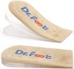 dr.foot height increase insole for leg length discrepancies, heel spurs, heel pain, sports injuries, and achilles tendonitis - adjustable orthopedic heel lift inserts with 3 layers for comfort (beige) logo