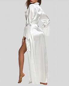img 3 attached to Women'S Satin Kimono Robe Long Gown Lingerie In Sizes S-XXL By XAKALAKA