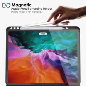 img 2 attached to Supveco IPad Pro 12.9 Case 2020/2018 With Pencil Holder, Premium Shockproof Stand Folio Protective Cover, With Auto Wake/Sleep Function For IPad Pro 12.9'' 4Th/3Rd Generation(Black)
