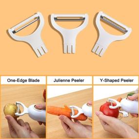 img 3 attached to POWERGIANT Electric Potato Peeler And Julienne Slicer - 3-In-1 Handheld Kitchen Gadget For Easy Apple And Carrot Preparation, Includes 3 Interchangeable Blades In White