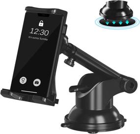 img 4 attached to 📱 CARANA Universal Hands-Free Phone Mount for Dashboard - Strong Suction, Anti-Shake Holder for All Phones and Tablets