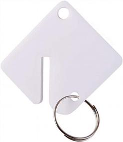 img 4 attached to 60-Pack Durable Round Key Tags With Split Ring - Upgrade Plastic Material For Easy Identification - Bulk Key Tags For Cabinets And Keychains - Square-Shaped, 1.5 Inches