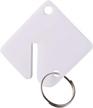 60-pack durable round key tags with split ring - upgrade plastic material for easy identification - bulk key tags for cabinets and keychains - square-shaped, 1.5 inches logo