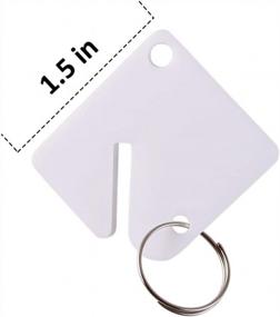img 3 attached to 60-Pack Durable Round Key Tags With Split Ring - Upgrade Plastic Material For Easy Identification - Bulk Key Tags For Cabinets And Keychains - Square-Shaped, 1.5 Inches