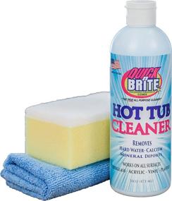 img 4 attached to 🧼 Powerful Quick N Brite Hot Tub Cleaner: Eliminate Body Oils, Grease, Hard Water Spots & More! Ideal for Spa’s, Whirlpools, Jetted Tubs. Includes Sponge & Cloth. 16 oz, 1-Pack.