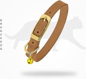 img 1 attached to BRONZEDOG Collar Adjustable Leather Kitten