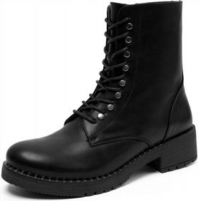 img 4 attached to Katliu Women'S Military Combat Lace Up Ankle Boots - Durable & Stylish Footwear For Any Adventure!