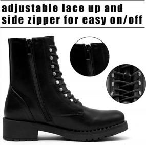 img 3 attached to Katliu Women'S Military Combat Lace Up Ankle Boots - Durable & Stylish Footwear For Any Adventure!