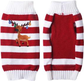 img 1 attached to 🎄 DOGGYZSTYLE Christmas Dog Sweaters Xmas Pet Costume Gifts - Animal Snowman Reindeer Print Holiday Clothes for Winter Festivities - Puppy Cat Knitted Jumpers Pajamas Outfit